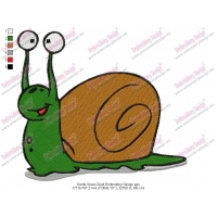 Dumb Green Snail Embroidery Design